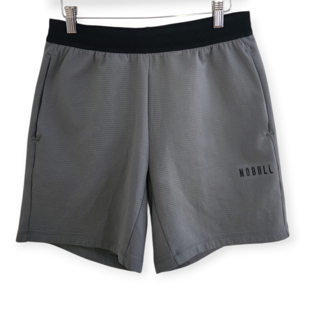 NOBULL Gray Performance Men's Textured Knit Short 7" M